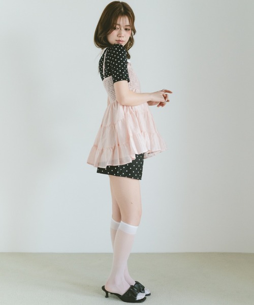 VANNIE U(ヴァニーユー)の「ティアードシフォンキャミソールチュニック(キャミソール・レディース・ライトピンク/ライトブルー/アイボリー・FREE)」の5枚目の写真