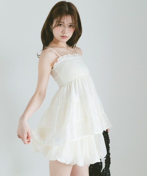 VANNIE U(ヴァニーユー)の「ティアードシフォンキャミソールチュニック(キャミソール・レディース・ライトピンク/ライトブルー/アイボリー・FREE)」の18枚目の写真