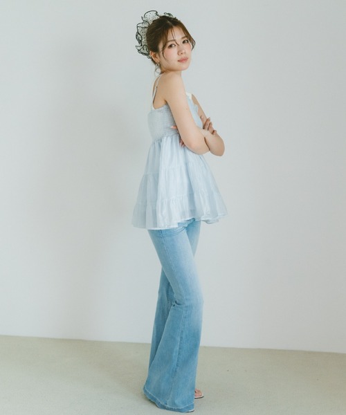 VANNIE U(ヴァニーユー)の「ティアードシフォンキャミソールチュニック(キャミソール・レディース・ライトピンク/ライトブルー/アイボリー・FREE)」の14枚目の写真