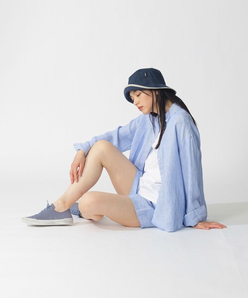 ECOALF(エコアルフ)の「DARIA ストライプ シャツ / DARIA LINEN SHIRT WOMAN(シャツ/ブラウス・レディース・ブルー系その他2・FREE)」の3枚目の写真