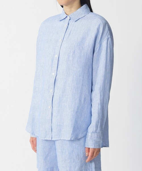 ECOALF(エコアルフ)の「DARIA ストライプ シャツ / DARIA LINEN SHIRT WOMAN(シャツ/ブラウス・レディース・ブルー系その他2・FREE)」の6枚目の写真