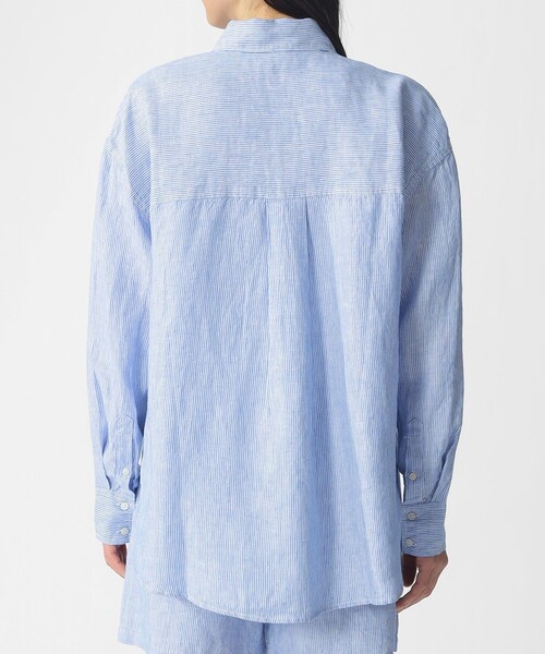 ECOALF(エコアルフ)の「DARIA ストライプ シャツ / DARIA LINEN SHIRT WOMAN(シャツ/ブラウス・レディース・ブルー系その他2・FREE)」の7枚目の写真