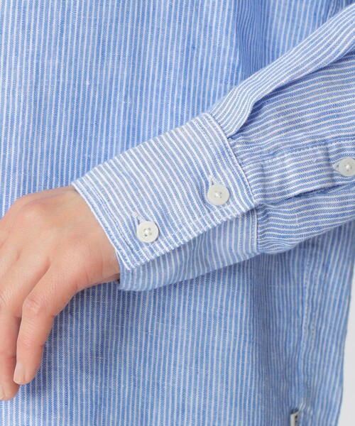 ECOALF(エコアルフ)の「DARIA ストライプ シャツ / DARIA LINEN SHIRT WOMAN(シャツ/ブラウス・レディース・ブルー系その他2・FREE)」の8枚目の写真