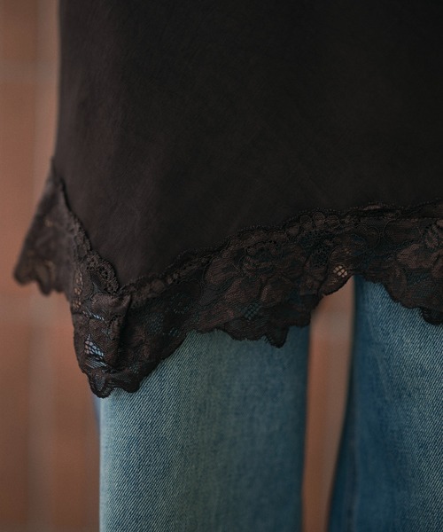 LAULEN(ローレン)の「2way lace hem mini skirt /2wayレースニュアンスヘムミニスカート(スカート・レディース・ホワイト/ブラウン/ブラック/グレー・FREE)」の11枚目の写真