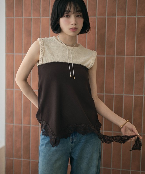 LAULEN(ローレン)の「2way lace hem mini skirt /2wayレースニュアンスヘムミニスカート(スカート・レディース・ホワイト/ブラウン/ブラック/グレー・FREE)」の12枚目の写真