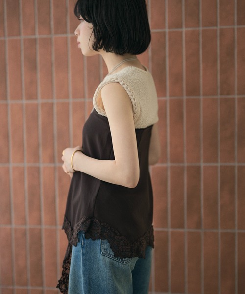 LAULEN(ローレン)の「2way lace hem mini skirt /2wayレースニュアンスヘムミニスカート(スカート・レディース・ホワイト/ブラウン/ブラック/グレー・FREE)」の13枚目の写真