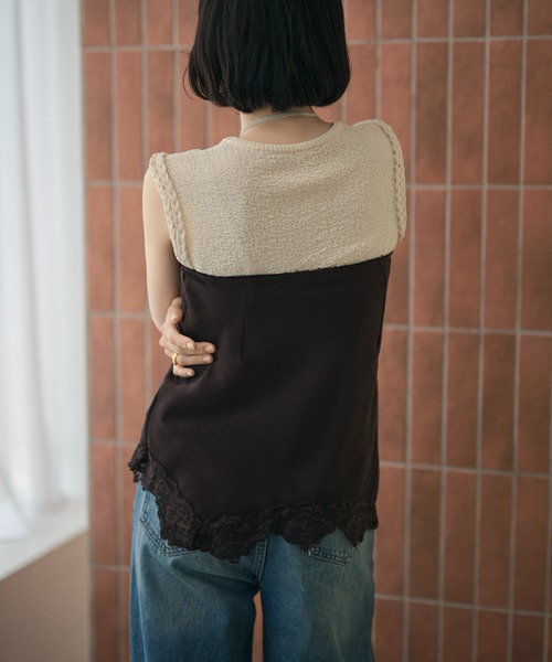 LAULEN(ローレン)の「2way lace hem mini skirt /2wayレースニュアンスヘムミニスカート(スカート・レディース・ホワイト/ブラウン/ブラック/グレー・FREE)」の14枚目の写真