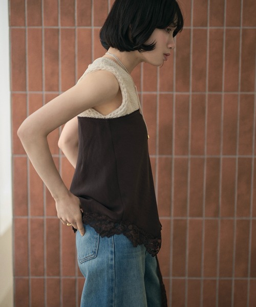 LAULEN(ローレン)の「2way lace hem mini skirt /2wayレースニュアンスヘムミニスカート(スカート・レディース・ホワイト/ブラウン/ブラック/グレー・FREE)」の15枚目の写真