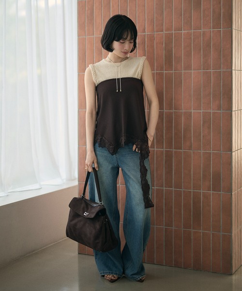 LAULEN(ローレン)の「2way lace hem mini skirt /2wayレースニュアンスヘムミニスカート(スカート・レディース・ホワイト/ブラウン/ブラック/グレー・FREE)」の16枚目の写真