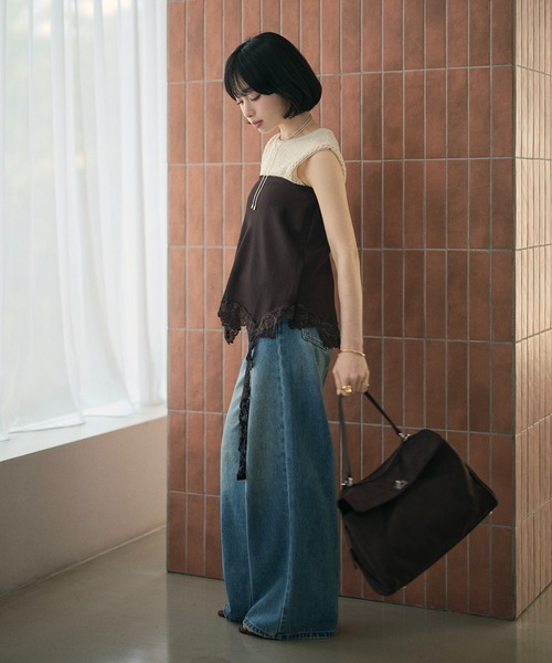 LAULEN(ローレン)の「2way lace hem mini skirt /2wayレースニュアンスヘムミニスカート(スカート・レディース・ホワイト/ブラウン/ブラック/グレー・FREE)」の17枚目の写真
