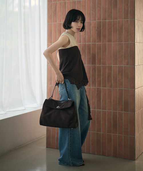 LAULEN(ローレン)の「2way lace hem mini skirt /2wayレースニュアンスヘムミニスカート(スカート・レディース・ホワイト/ブラウン/ブラック/グレー・FREE)」の19枚目の写真