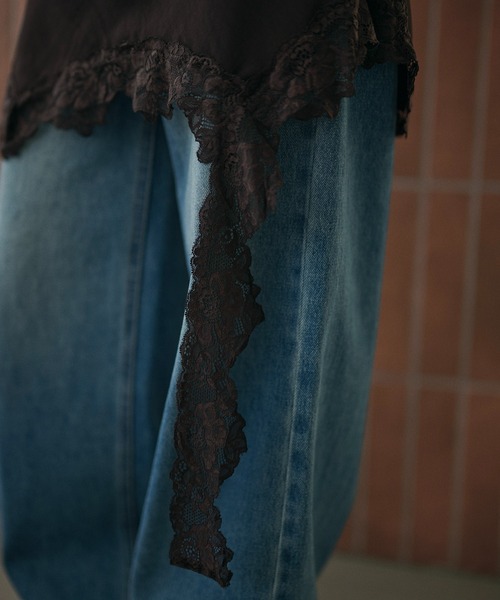 LAULEN(ローレン)の「2way lace hem mini skirt /2wayレースニュアンスヘムミニスカート(スカート・レディース・ホワイト/ブラウン/ブラック/グレー・FREE)」の21枚目の写真