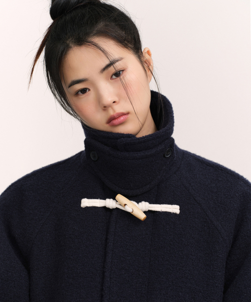 MUSINSA STANDARD WOMAN（ムシンサスタンダードウーマン）の「ウィメンズウールブレンドブークルハーフダッフルコート[ネイビー]（チェスターコート・レディース・その他・LARGE/X-SMALL/SMALL/MEDIUM）」の5枚目の写真
