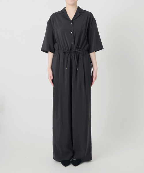 SLOBE IENA(スローブイエナ)の「《WEB限定/追加》ハーフスリーブオールインワン(つなぎ/オールインワン・レディース・ネイビー・38/36)」の3枚目の写真