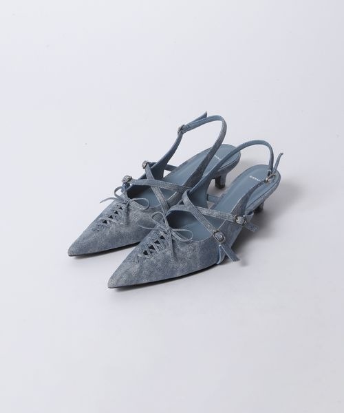 JEANASIS(ジーナシス)の「レースアップポインテッドミュール/657166(パンプス・レディース・ブラック/ブルー・LARGE/MEDIUM)」の1枚目の写真