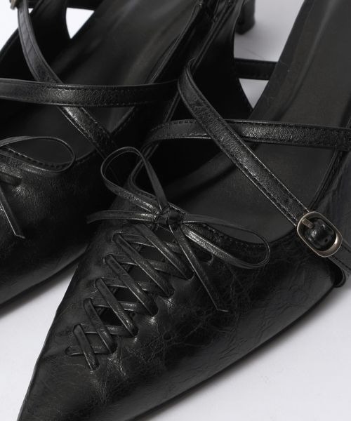 JEANASIS(ジーナシス)の「レースアップポインテッドミュール/657166(パンプス・レディース・ブラック/ブルー・LARGE/MEDIUM)」の11枚目の写真