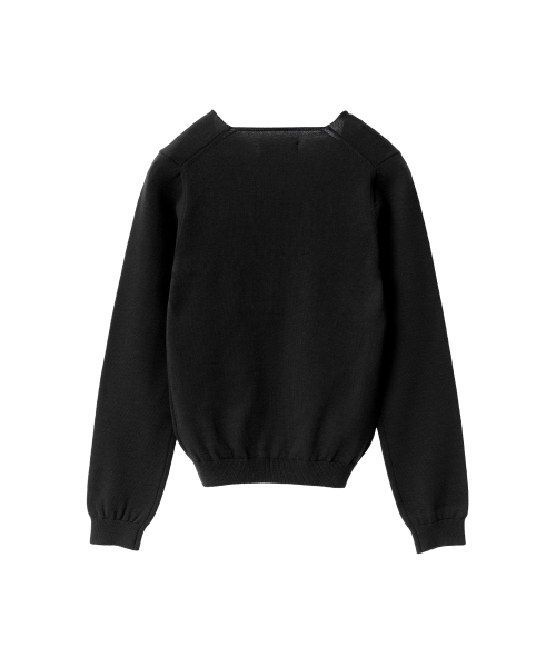 BROWNYARD（ブラウンヤード）の「WオーガニックコットンVネックニット、ブラック（ニット/セーター・レディース・その他・1/2）」の2枚目の写真