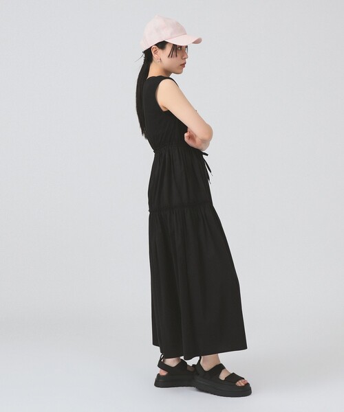 Ray BEAMS(レイビームス)の「ティアード 切り替え フレンチ スリーブ ワンピース(ワンピース・レディース・ブラック/ダークブラウン・ONE SIZE)」の4枚目の写真