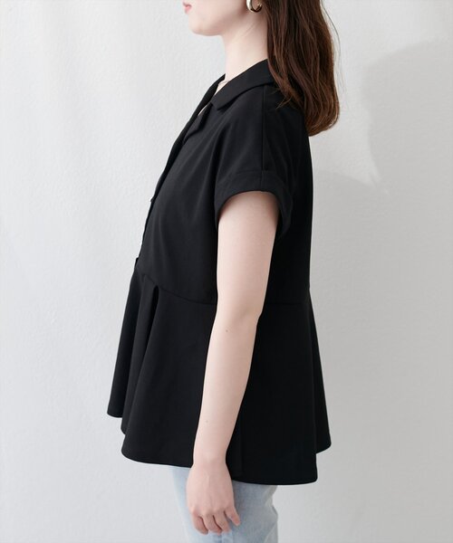 natural couture(ナチュラルクチュール)の「イレヘムカットソートップス(Tシャツ/カットソー・レディース・ネイビー/オフホワイト/ブラック/ピンクベージュ・FREE)」の10枚目の写真