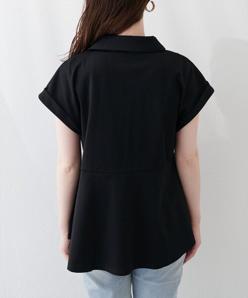 natural couture(ナチュラルクチュール)の「イレヘムカットソートップス(Tシャツ/カットソー・レディース・ネイビー/オフホワイト/ブラック/ピンクベージュ・FREE)」の11枚目の写真