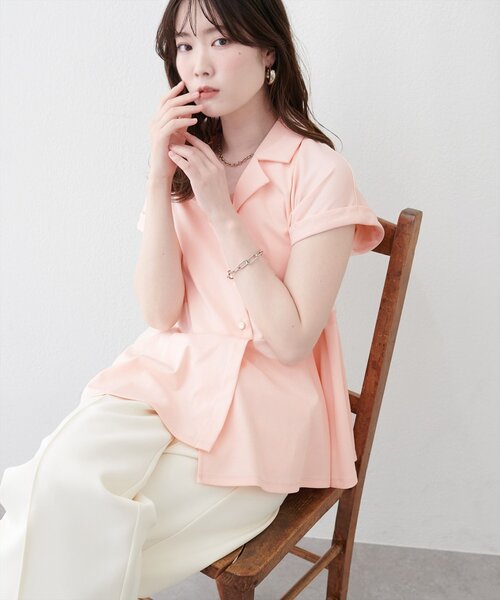 natural couture(ナチュラルクチュール)の「イレヘムカットソートップス(Tシャツ/カットソー・レディース・ネイビー/オフホワイト/ブラック/ピンクベージュ・FREE)」の20枚目の写真