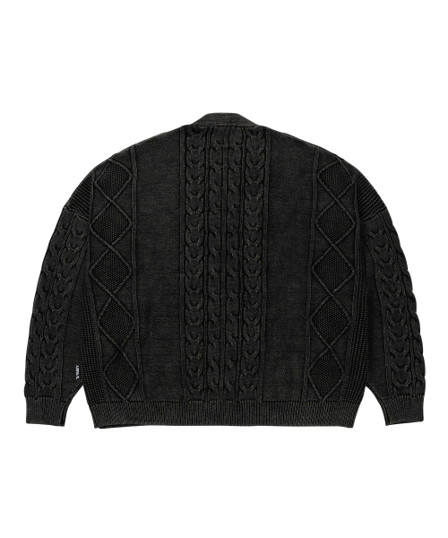 AJOBYAJO（アジョバイアジョ）の「Cable Washed Cardigan [BLACK]（カーディガン/ボレロ・メンズ・その他・FREE）」の3枚目の写真