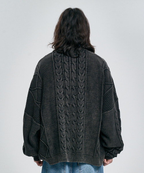 AJOBYAJO（アジョバイアジョ）の「Cable Washed Cardigan [BLACK]（カーディガン/ボレロ・メンズ・その他・FREE）」の8枚目の写真