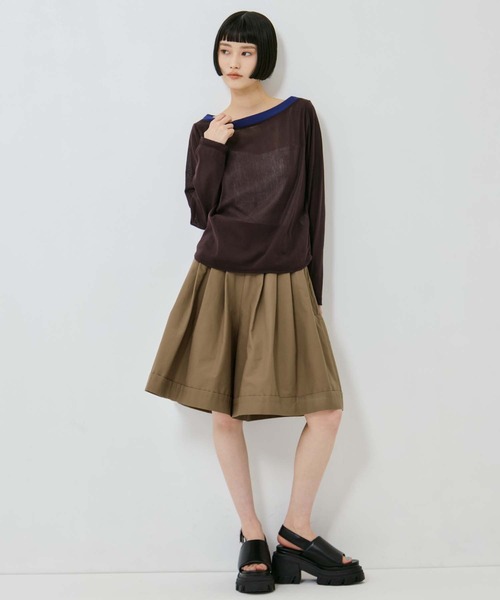 AKANE UTSUNOMIYA（アカネウツノミヤ）の「【AKANE UTSUNOMIYA/アカネウツノミヤ】SAP-FT29-2006【ロングスリーブリンガーTシャツ】（Tシャツ/カットソー・レディース・ブラウン・36）」の8枚目の写真