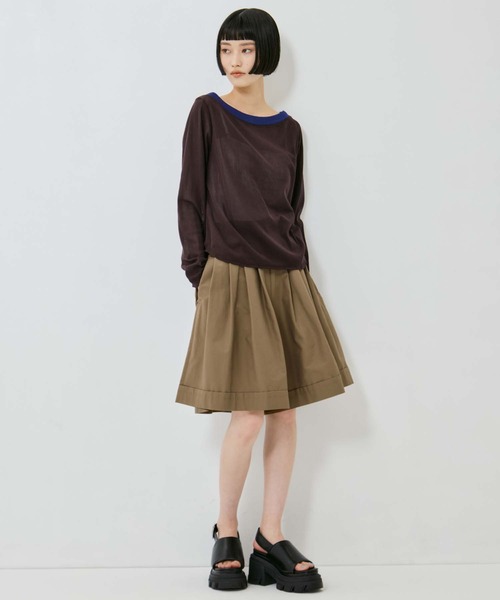 AKANE UTSUNOMIYA（アカネウツノミヤ）の「【AKANE UTSUNOMIYA/アカネウツノミヤ】SAP-FT29-2006【ロングスリーブリンガーTシャツ】（Tシャツ/カットソー・レディース・ブラウン・36）」の7枚目の写真