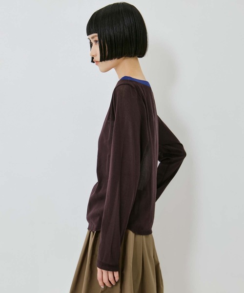 AKANE UTSUNOMIYA（アカネウツノミヤ）の「【AKANE UTSUNOMIYA/アカネウツノミヤ】SAP-FT29-2006【ロングスリーブリンガーTシャツ】（Tシャツ/カットソー・レディース・ブラウン・36）」の5枚目の写真
