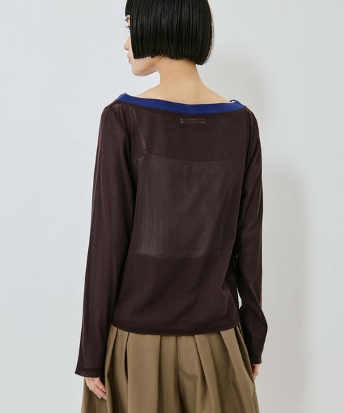AKANE UTSUNOMIYA（アカネウツノミヤ）の「【AKANE UTSUNOMIYA/アカネウツノミヤ】SAP-FT29-2006【ロングスリーブリンガーTシャツ】（Tシャツ/カットソー・レディース・ブラウン・36）」の4枚目の写真