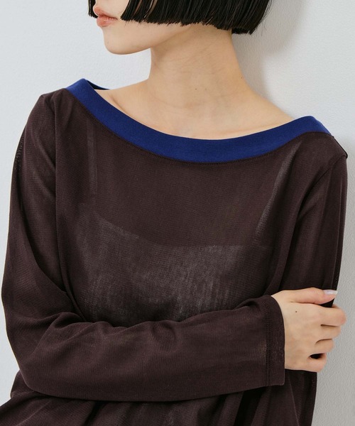 AKANE UTSUNOMIYA（アカネウツノミヤ）の「【AKANE UTSUNOMIYA/アカネウツノミヤ】SAP-FT29-2006【ロングスリーブリンガーTシャツ】（Tシャツ/カットソー・レディース・ブラウン・36）」の3枚目の写真