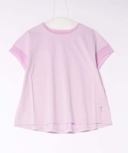 STRAWBERRY-FIELDS(ストロベリーフィールズ)の「プレミア天竺_チュールコンビカットソー(Tシャツ/カットソー・レディース・ピンク/モーブ系/オフホワイト・2)」の16枚目の写真