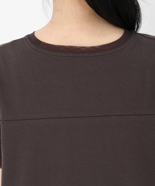 STRAWBERRY-FIELDS(ストロベリーフィールズ)の「プレミア天竺_チュールコンビカットソー(Tシャツ/カットソー・レディース・ピンク/モーブ系/オフホワイト・2)」の9枚目の写真