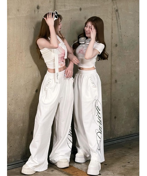 Darich(ダーリッチ)の「Body Scriptスウェットルーズパンツ(スウェットパンツ・レディース・グレー/ピンク/ホワイト・FREE/FS)」の8枚目の写真