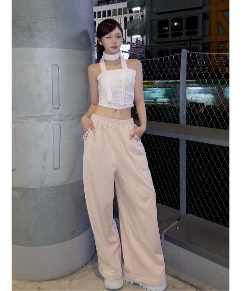 Darich(ダーリッチ)の「Body Scriptスウェットルーズパンツ(スウェットパンツ・レディース・グレー/ピンク/ホワイト・FREE/FS)」の6枚目の写真
