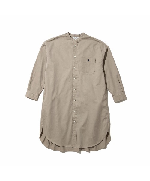 Kinetics(キネティクス)の「Gymphlex Band collar shirt dress(ジムフレックス バンドカラーシャツワンピース)(シャツワンピース・レディース・グレー系・X-LARGE)」の1枚目の写真