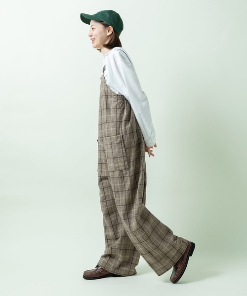 PAR ICI(パーリッシィ)の「コットン/リネン チェック サロペット(その他パンツ・レディース・ダークブラウン系/ブラック系/ブラック系その他・FREE)」の4枚目の写真