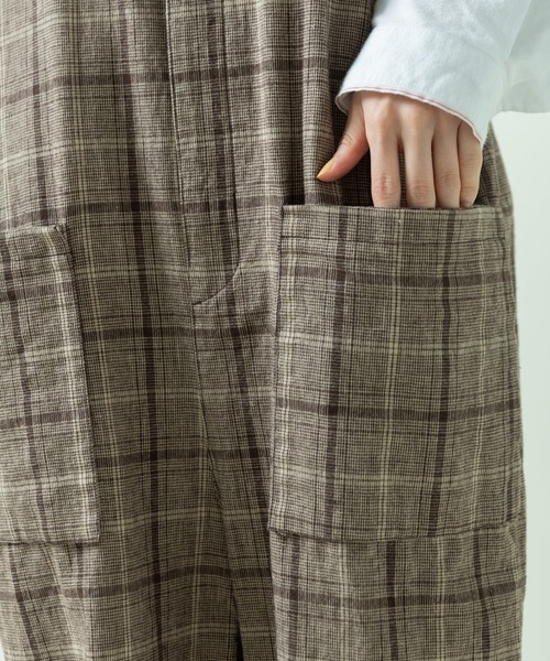 PAR ICI(パーリッシィ)の「コットン/リネン チェック サロペット(その他パンツ・レディース・ダークブラウン系/ブラック系/ブラック系その他・FREE)」の10枚目の写真