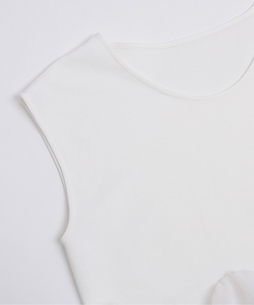 AMELY(エミリー)の「シアーフリルヘムトップス(Tシャツ/カットソー・レディース・ブラック/ホワイト・フリー)」の18枚目の写真