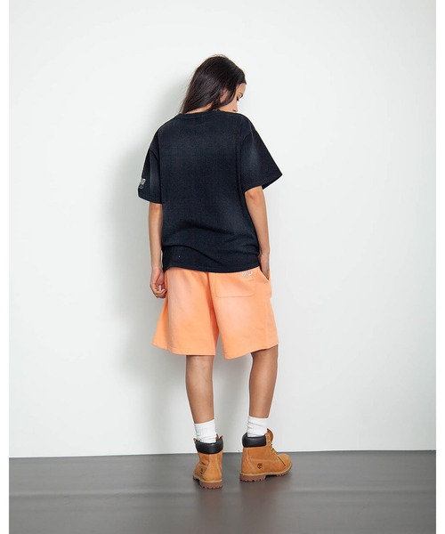 WIND AND SEA(ウィンダンシー)の「SULFUR DYEING LOGO HALF PANTS(スウェットパンツ・メンズ・ブラック/オレンジ系/ミント/サックスブルー・SMALL/X-LARGE/LARGE)」の5枚目の写真