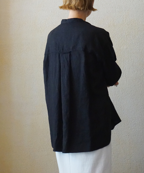 JOURNAL STANDARD LUXE(ジャーナルスタンダード ラックス)の「20リネン スタンドカラーシャツ(シャツ/ブラウス・レディース・ブラック/ホワイト・FREE)」の19枚目の写真
