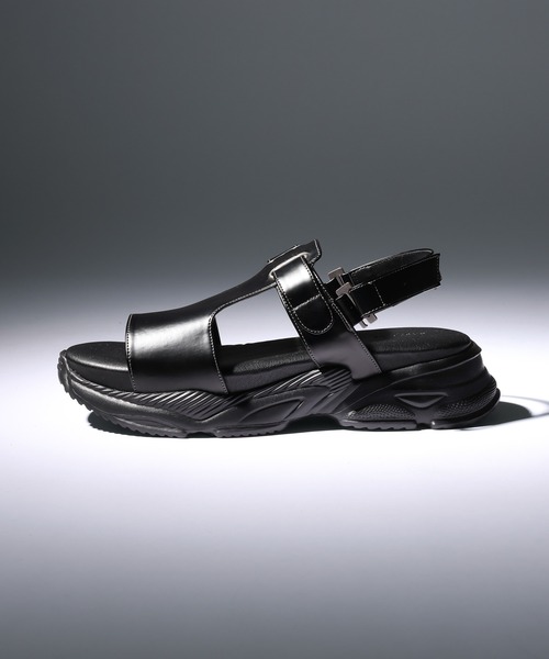 RAGEBLUE(レイジブルー)の「Sneakers Sole Glide Sandals/スニーカーソールグライドサンダル(サンダル・メンズ・ブラック・SMALL/LARGE/MEDIUM)」の1枚目の写真