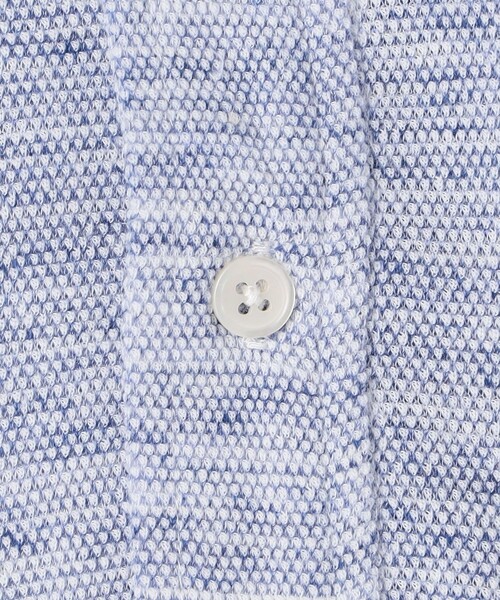 NOLLEY'S LIGHT（ノーリーズライト）の「リネン混メランジカノコ　クマ刺繍BDポロ（ポロシャツ・メンズ・グリーン/ネイビー/レッド/ブルー・L/XL/M/S）」の13枚目の写真
