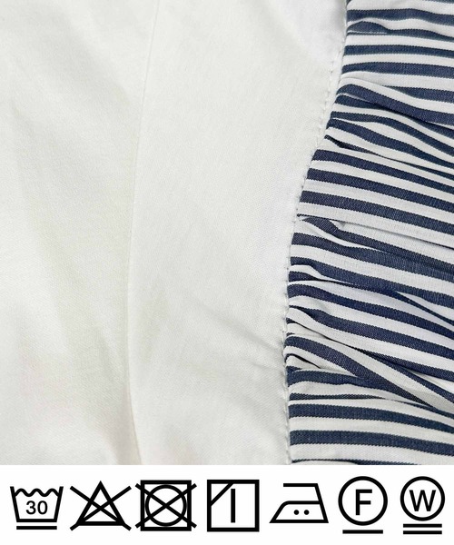 PICCIN PERLA(ピッチンペルラ)の「布帛切り替えスリーブプルオーバー(Tシャツ/カットソー・レディース・ホワイト系その他/ブラック/オフホワイト・M)」の8枚目の写真