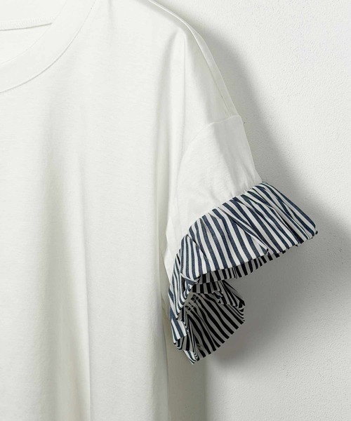 PICCIN PERLA(ピッチンペルラ)の「布帛切り替えスリーブプルオーバー(Tシャツ/カットソー・レディース・ホワイト系その他/ブラック/オフホワイト・M)」の14枚目の写真