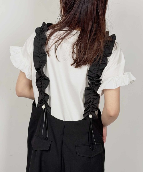 PICCIN PERLA(ピッチンペルラ)の「布帛切り替えスリーブプルオーバー(Tシャツ/カットソー・レディース・ホワイト系その他/ブラック/オフホワイト・M)」の10枚目の写真