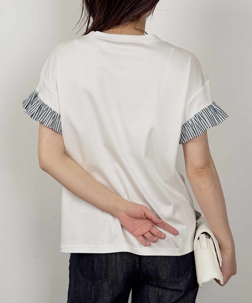 PICCIN PERLA(ピッチンペルラ)の「布帛切り替えスリーブプルオーバー(Tシャツ/カットソー・レディース・ホワイト系その他/ブラック/オフホワイト・M)」の17枚目の写真