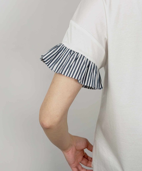 PICCIN PERLA(ピッチンペルラ)の「布帛切り替えスリーブプルオーバー(Tシャツ/カットソー・レディース・ホワイト系その他/ブラック/オフホワイト・M)」の18枚目の写真