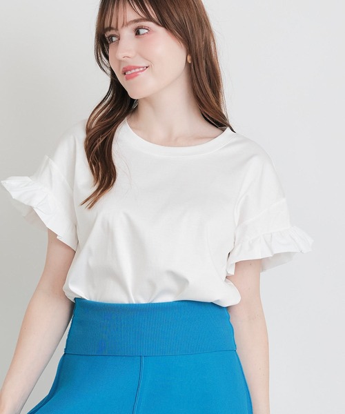 PICCIN PERLA(ピッチンペルラ)の「布帛切り替えスリーブプルオーバー(Tシャツ/カットソー・レディース・ホワイト系その他/ブラック/オフホワイト・M)」の20枚目の写真